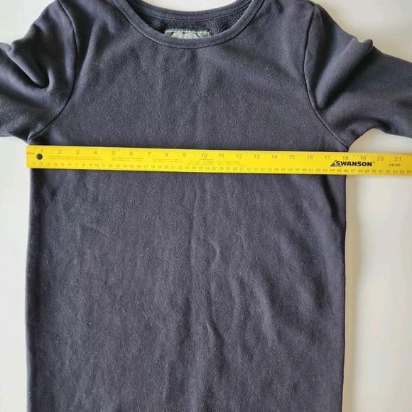 ROOTS CANADA Sweatshirt Dress Womens XS Black Sweat Relaxed Crew Neck Cuff Sleev - Picture 9 of 16